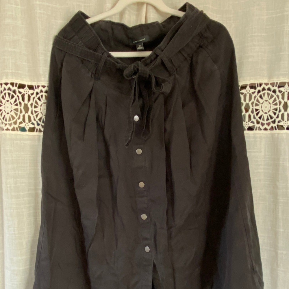 High waisted button down skirt
